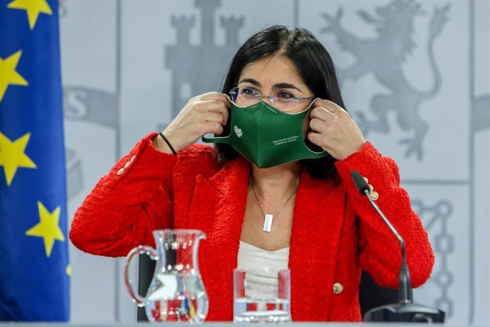 La ministra de Sanidad, Carolina Darias, durante una rueda de prensa
