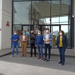 La portavoz nacional del BNG, Ana Pontón, en un acto ante el conservatorio de música de Santiago