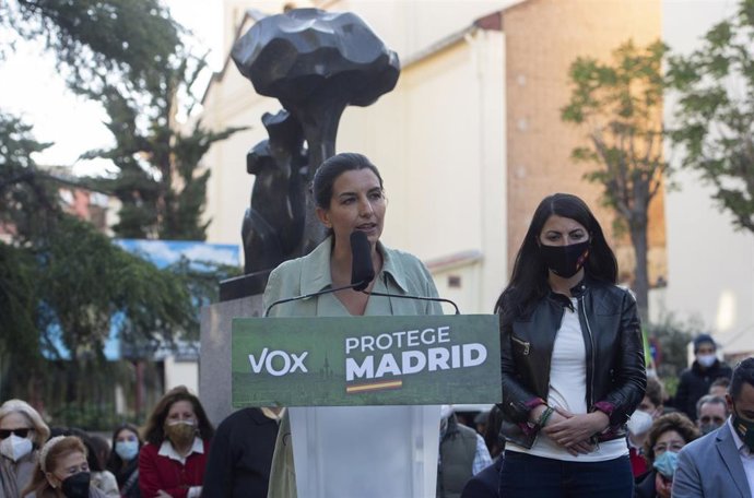 La candidata de Vox a la Presidencia de la Comunidad de Madrid, Rocío Monasterio, en Chamartín.