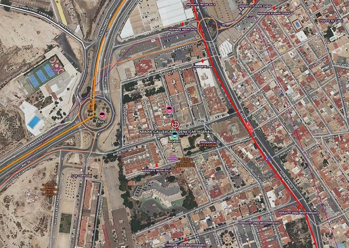 Lugar del incedio, sobre el mapa