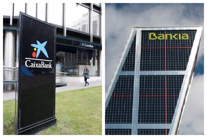 Archivo - CaixaBank y Bankia