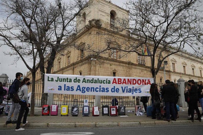 Foto de archivo de una protesta de agencias de viajes andaluzas.