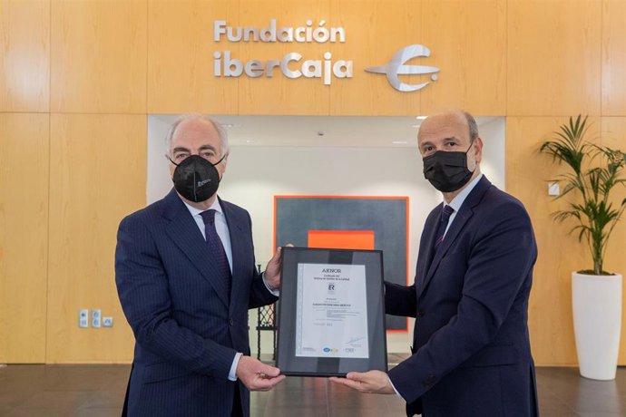 Fundación Ibercaja ha recibido la certificación del Sistema de Gestión de la Calidad ISO 9001 de AENOR.