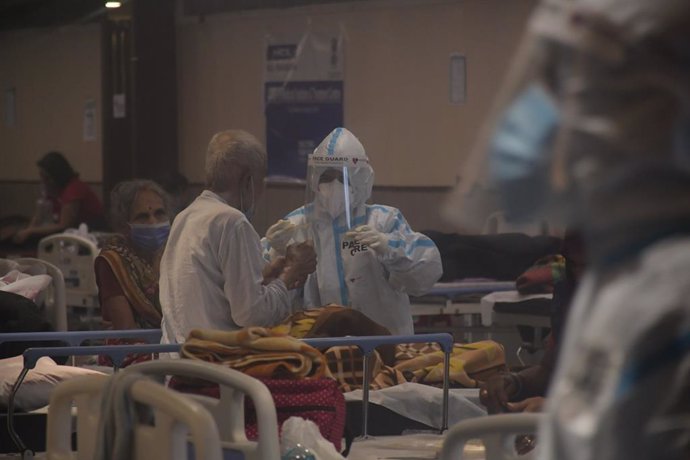 Hospital en Nueva Delhi con pacientes COVID-19