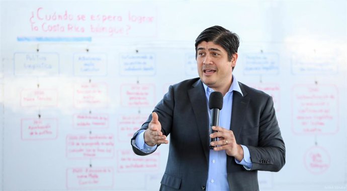 Archivo - El presidente de Costa Rica, Carlos Alvarado.