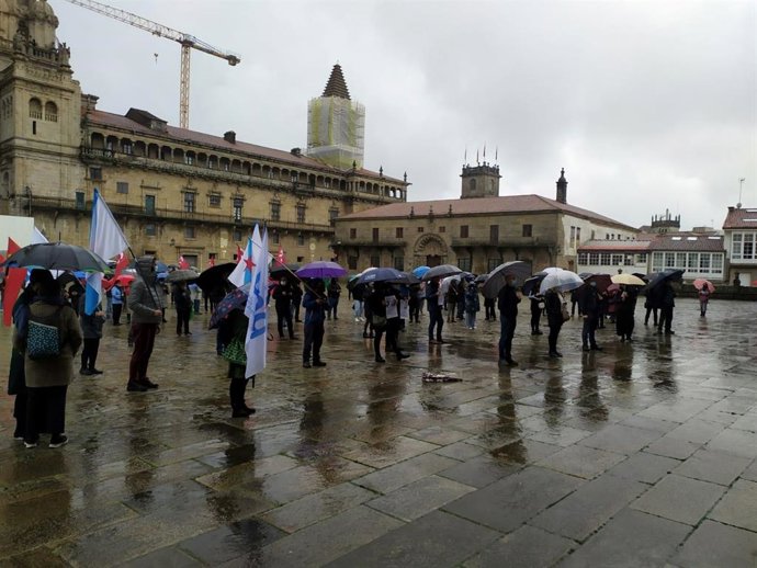 Manifestación de SOS Sanidade Pública en Santiago
