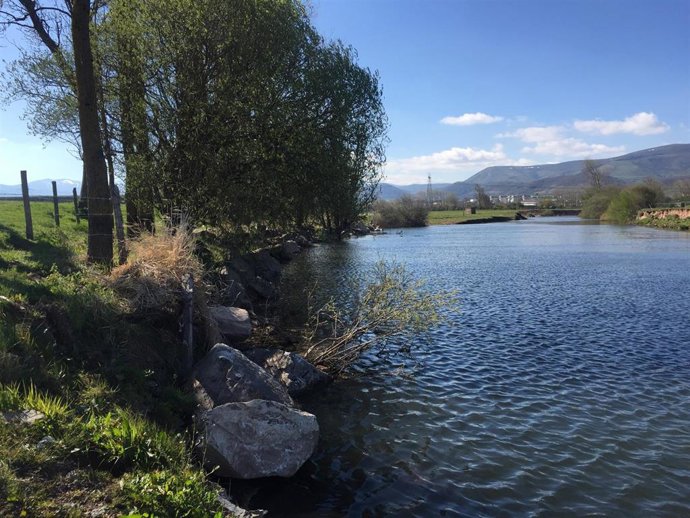Trabajos de la CHE en el río Ebro