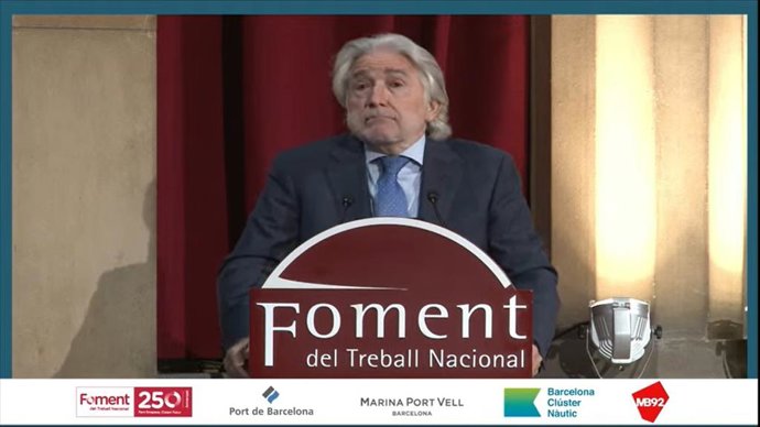 El presidente de Foment del Treball, Josep Sánchez Llibre, durante su intervención.