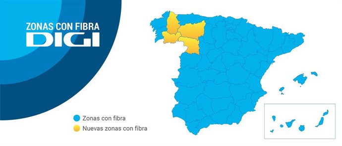 Digi ha completado la expansión nacional de su servicio de fibra óptica con la llegada a Ourense, Lugo, León y Zamora.