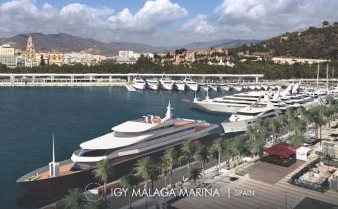 Recreación de YGY Málaga Marina, terminal de megayates que se construirá en el puerto de Málaga