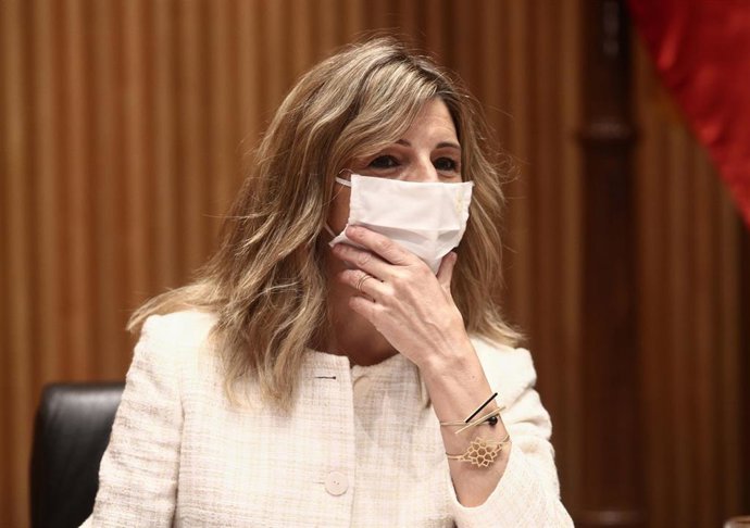 Archivo - La ministra de Trabajo y Economía Social, Yolanda Díaz, durante la Comisión de Trabajo, Inclusión, Seguridad Social y Migraciones celebrada en la Sala Ernest Lluch del Congreso de los Diputados, en Madrid, (España), a 22 de marzo de 2021. Dura