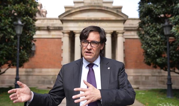 Salvador Illa (PSC) en una declaración por Sant Jordi.