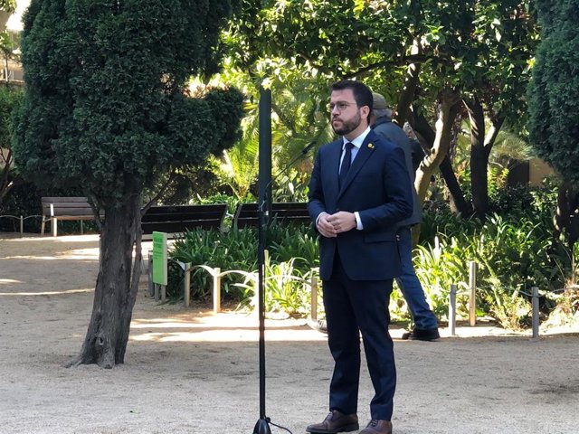 El vicepresidente del Govern en funciones, Pere Aragonès, el 23 de abril de 2021 en el Palau Robert de Barcelona.