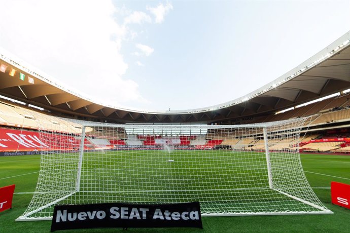 Detail of stadium during Copa Del Rey Final match between Athletic Club and Futbol Club Barcelona at Estadio de La Cartuja on April 17, 2021 in Seville, Spain.