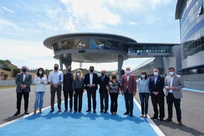 Juan Marín, Javier Imbroda, la alcaldesa de Jerez y el CEO de Dorna, Carmelo Ezpeleta, en el Circuito de Jerez