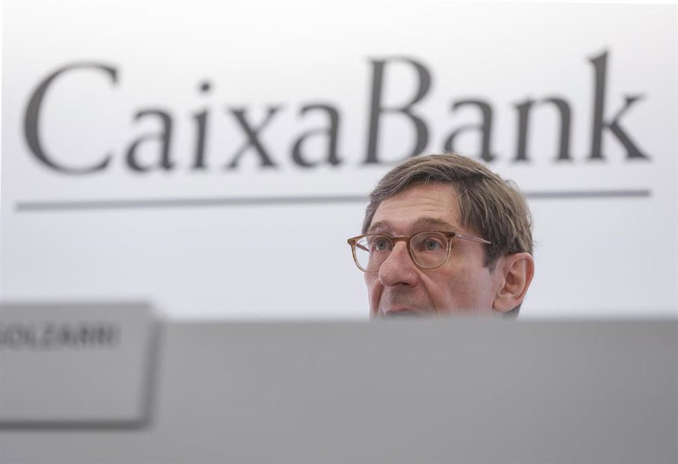 El presidente de CaixaBank, José Ignacio Goirigolzarri, interviene durante una rueda de prensa en la Sede social de CaixaBank, en la Sede social de CaixaBank, Valencia, Comunidad Valenciana, (España), a 26 de marzo de 2021.