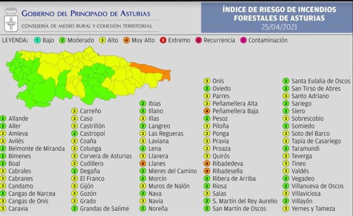 Mapa de riesgos forestales