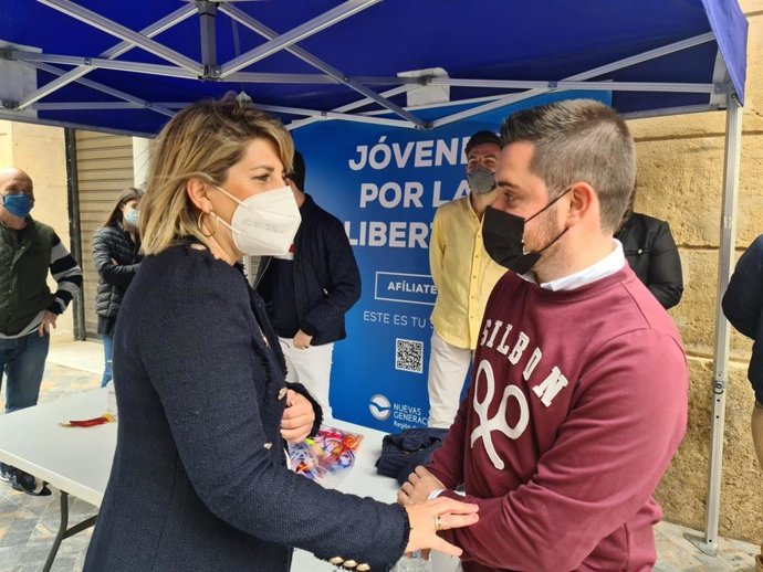 Noelia Arroyo en un acto de NNGG Cartagena