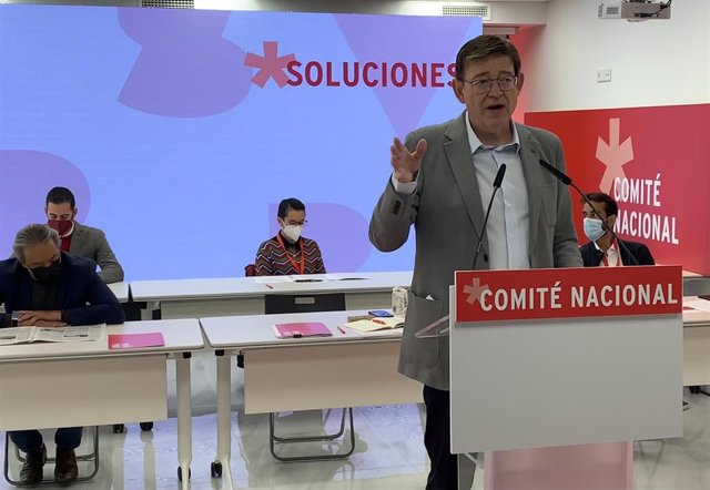 El 'president' de la Generalitat, Ximo Puig, en el Comité Nacional del PSPV-PSOE celebrado este sábado