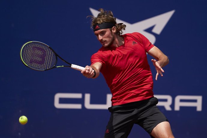 BARCELONA, SPAIN - APRIL 24: Stefanos Tsitsipas of Greece. ATP Barcelona Open Banc Sabadell at the Real Club de Tenis Barcelona on April 24, 2021 in Barcelona, Spain. (Photo by Manuel Queimadelos/Quality Sport Images)