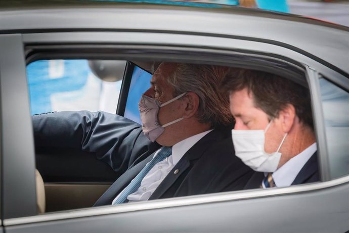 El presidente de Argentina, Alberto Fernández, llega al Congreso del país