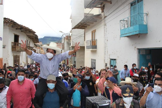 El candidato presidencial peruano Pedro Castillo