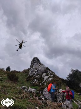 Rescate de una excursionista en Sobrescobio.