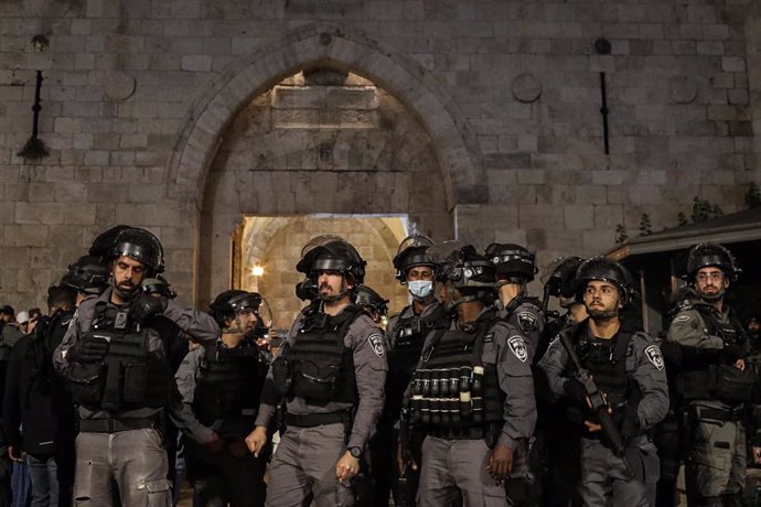Policía de Israel durante una protesta en Jerusalén