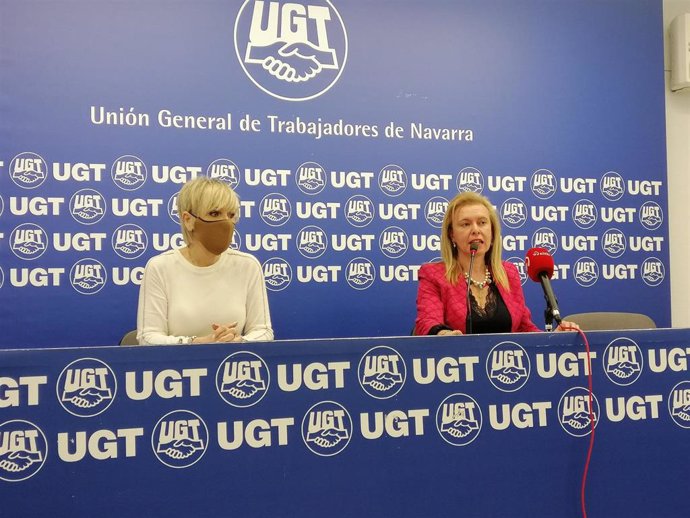 Marisol Vicente y María José Latasa, de UGT de Navarra