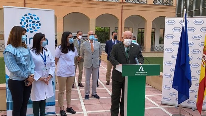 El consejero de Salud y Familias, Jesús Aguirre, en Málaga