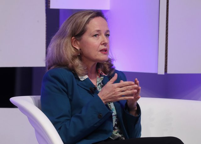 La vicepresidenta segunda y ministra de Asuntos Económicos, Nadia Calviño en un evento organizado por 'El País' y Deloitte