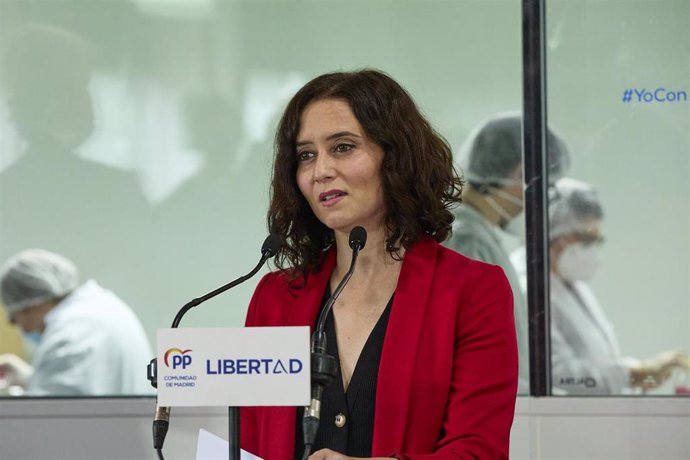 La presidenta de la Comunidad de Madrid y candidata a la reelección por el PP, Isabel Díaz Ayuso