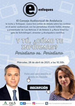 El CAA inaugura su nuevo foro de debate 'Enfoques' con Vicente Vallés y Rocío Vidal (La gata de Schrndinger)