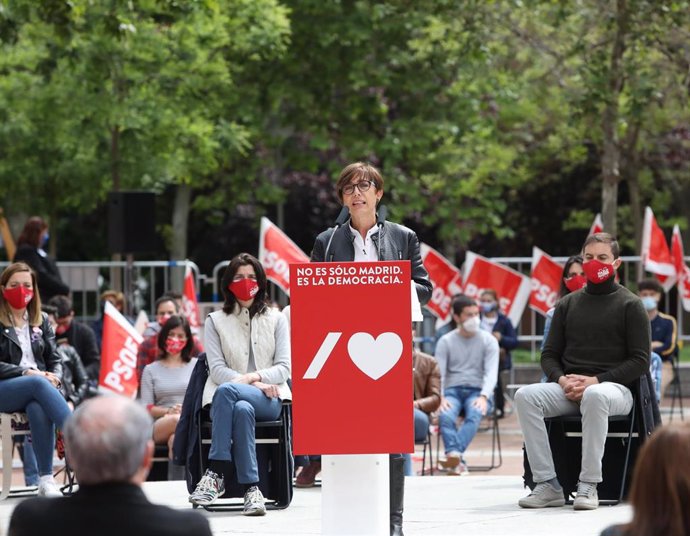 La directora general de la Guardia Civil, María Gámez, durante un acto electoral del PSOE en apoyo a Ángel Gabilondo