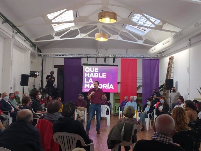 El candidato de Unidas Podemos a la Presidencia de la Comunidad de Madrid, Pablo Iglesias