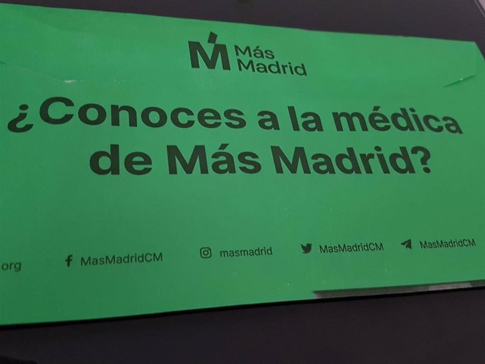 La candidata de Más Madrid a las elecciones autonómicas del 4 de mayo, Mónica García, se presenta en la propaganda electoral buzoneada como médica y madre centrada "en lo que de verdad importa"