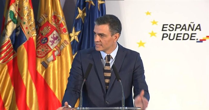 Archivo - El presidente del Gobierno, Pedro Sánchez, presenta el Plan de Recuperación, Transformación y Resiliencia de la Economía Española en el Palacio de Congresos de Zaragoza, Aragón, a 22 de enero de 2021.