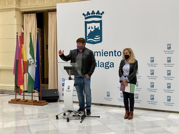 Niclo Sguiglia, concejal de Adelante Málaga, en rueda de prensa