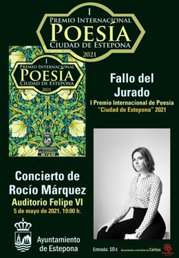 Cartel del fallo del jurado del Premio de Poesía Ciudad de Estepona y el programa de actividades previsto