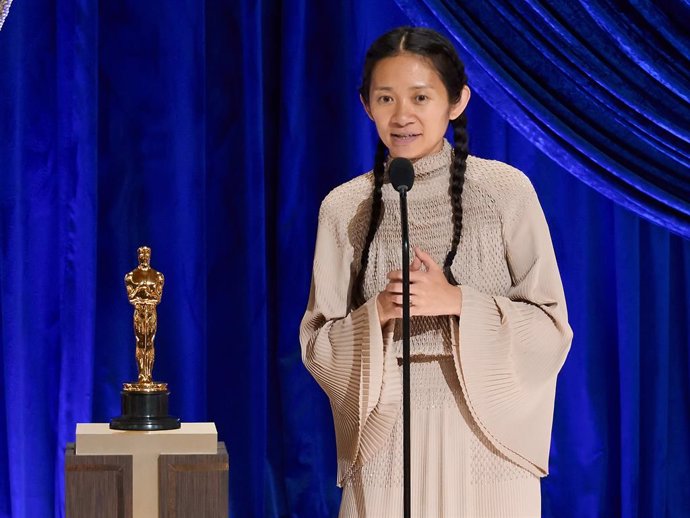 Chloé Zhao accepts the Directing award for 'Nomadland' onstage during the 93rd Annual Academy Awards at Union Station on April 25, 2021 in Los Angeles, California.