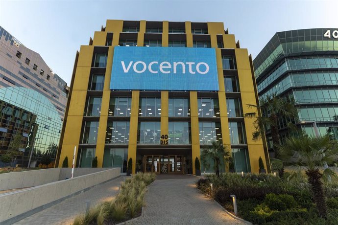Archivo - Vista del edificio de Vocento ABC en la calle de Josefa Valcarcel 40B con el logo de Vocento
