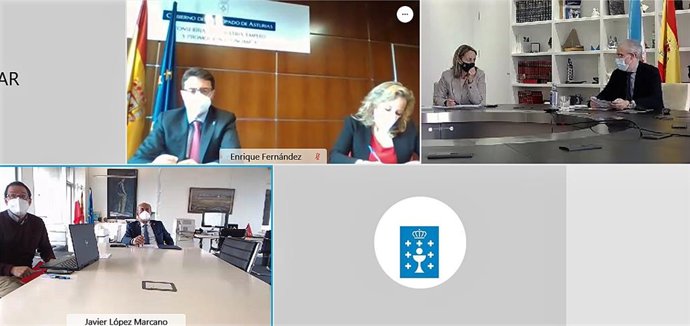 Reunión telemática de los responsables de Industria de Asturias, Cantabria y Galicia