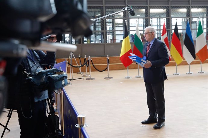 Archivo - HANDOUT - 22 March 2021, Belgium, Brussels: European Union High Representative for Foreign Affairs Josep Borrell speaks to media before the EU foreign ministers meeting in Brussels. Photo: Mario Salerno/European Council/dpa - ATTENTION: editor
