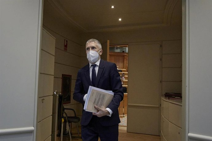 Archivo - El ministro de Interior, Fernando Grande-Marlaska, en los pasillos del Senado