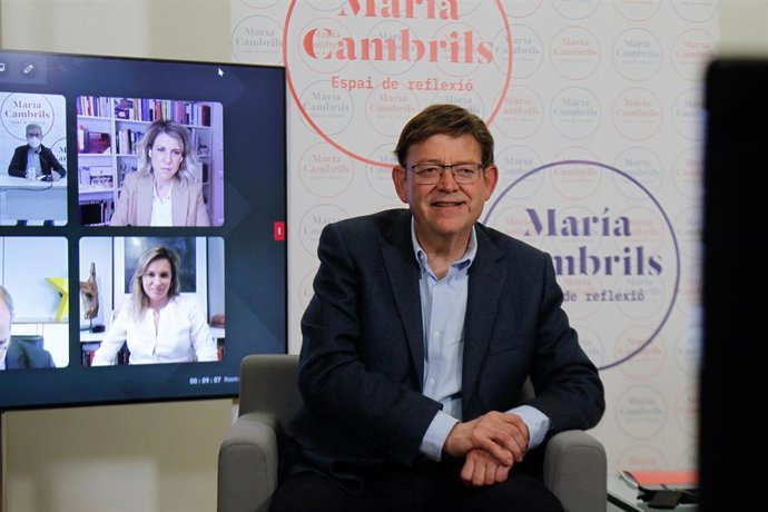 El presidente de la Generalitat, Ximo Puig, en la videoconferencia 'Polarización, ¿un efecto ineludible?'