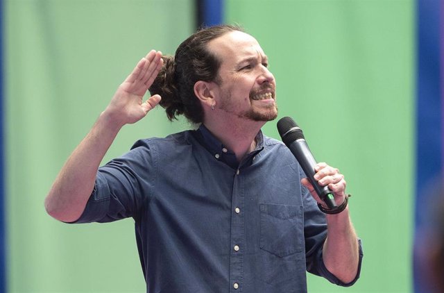 El candidato de Unidas Podemos a la Presidencia de la Comunidad, Pablo Iglesias