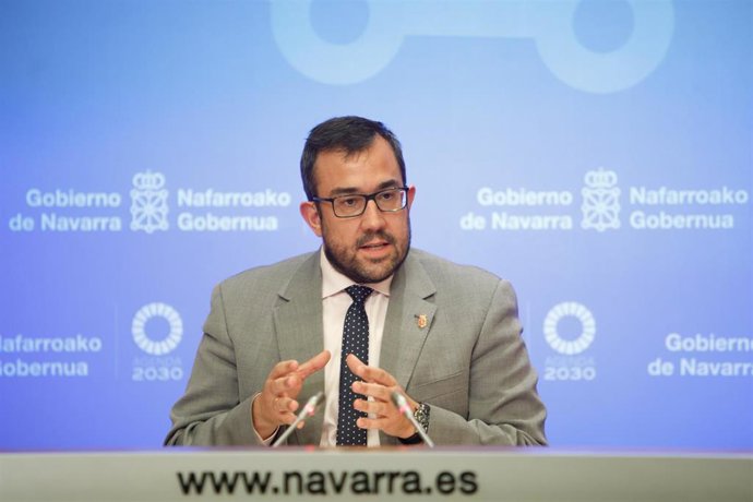 Archivo - El portavoz del Gobierno de Navarra, Javier Remírez