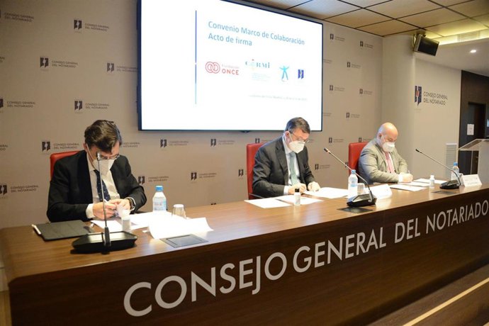 Fundación ONCE, el Consejo General del Notariado, Fundación Aequitas y el CERMI firman este 28 de abril en Madrid un convenio de colaboración por la inclusión de personas con discapacidad