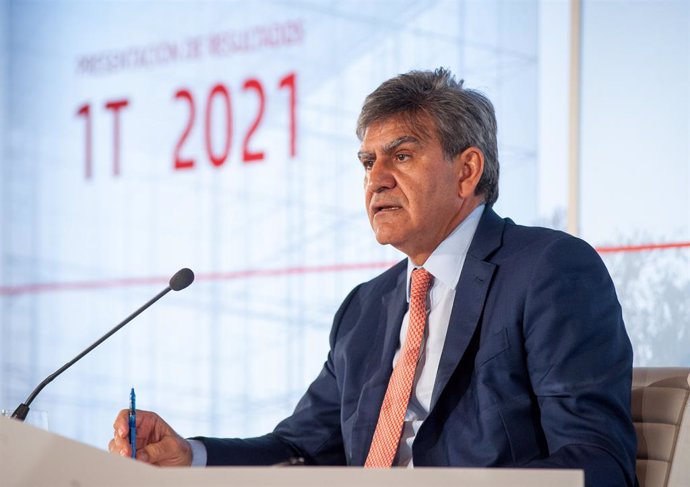 El consejero delegado del Santander, José Antonio Álvarez, en la presentacón de resultados del primer trimestre de 2021.