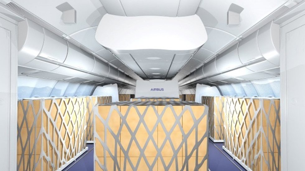 Carga en la cabina de un avión.